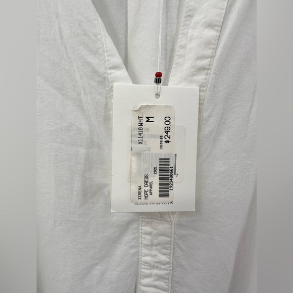 Xirena white Hope V-neck cotton dress size M (A-4) - Picture 16 of 16